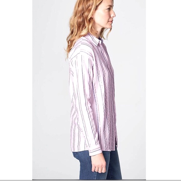 J. Jill metallic stripe Easy Everyday button down - Picture 3 of 8